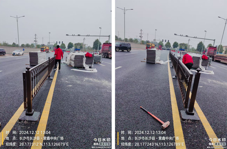 长沙县榔梨梨江大道羊角护栏项目